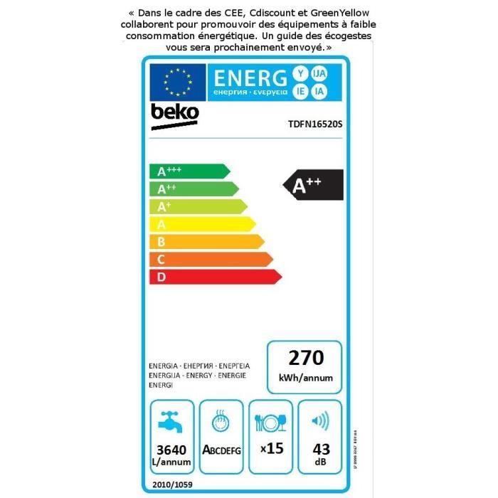  TDFN16520S - Lave vaisselle posable - 15 couverts1